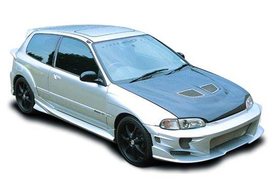 VIS Racing - Honda Civic HB VIS Racing Revolver Body Kit with Voltex Rear Bumper & Extreme Fender Flares - 890746
