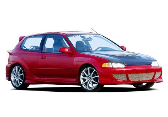 VIS Racing - Honda Civic HB VIS Racing Bigmouth Body Kit with Voltex Rear Bumper & Extreme Fender Flar - 890748