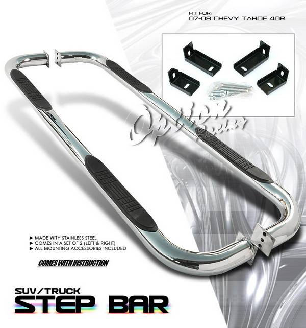 OptionRacing - Chevrolet Tahoe Option Racing Side Step Bar - Stainless - 30-15208