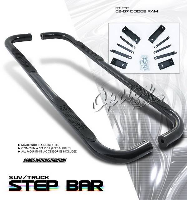 OptionRacing - Dodge Ram Option Racing Side Step Bar - Black - 30-17120
