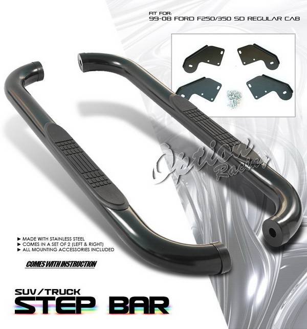OptionRacing - Ford F250 Option Racing Side Step Bar - Black - 30-18147