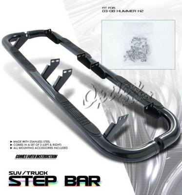 OptionRacing - Hummer H2 Option Racing Side Step Bar - Black - 30-21159