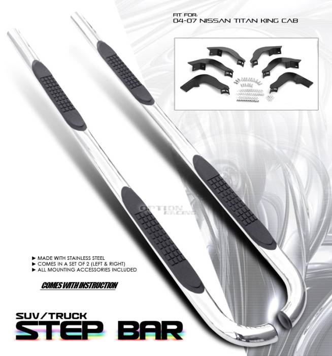OptionRacing - Nissan Titan Option Racing Side Step Bar - 30-36175