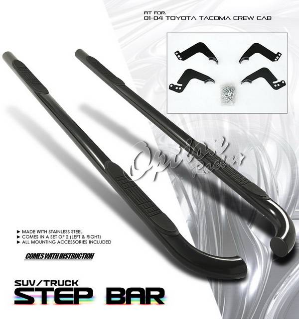 OptionRacing - Toyota Tacoma Option Racing Side Step Bar - Black - 30-44184