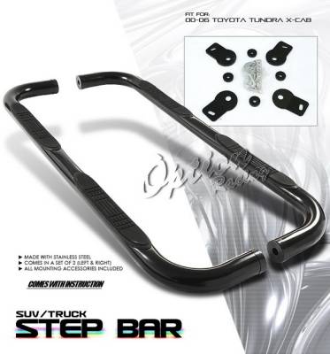 OptionRacing - Toyota Tundra Option Racing Side Step Bar - Black - 30-44192