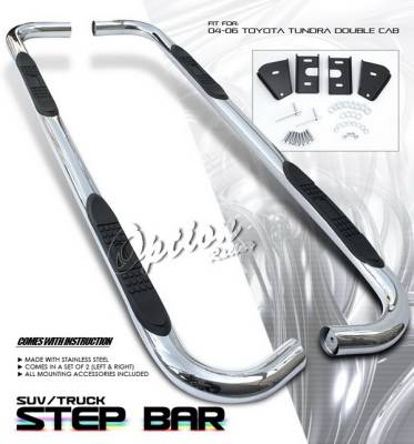 OptionRacing - Toyota Tundra Option Racing Side Step Bar - Stainless - 30-44195