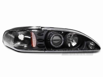 AM Custom - Ford Mustang Black Halo Projector Headlights - 42008