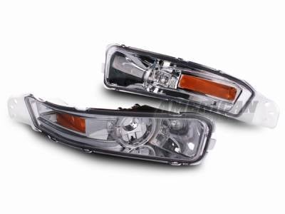 AM Custom - Ford Mustang Chrome Turn Signal Lights with Amber Corners - 49054