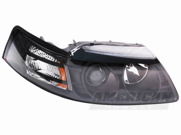 AM Custom - Ford Mustang Black Projector Headlights - 49126