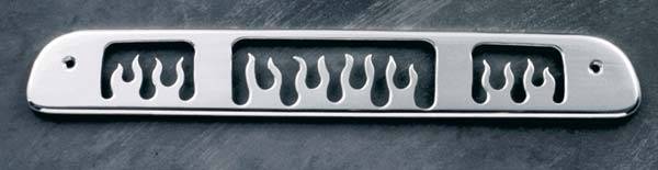 All Sales - All Sales Third Brake Light Cover - Flame Design - Brushed - 74115
