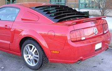 AM Custom - Ford Mustang Smooth Aluminum Rear Window Louvers - 75002