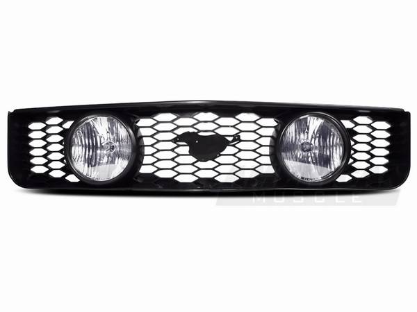 AM Custom - Ford Mustang GT Style Grille with Fog Lights & Pony Cutout - 94320
