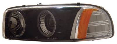 Anzo - GMC Sierra Anzo Projector Headlights - with Halo Black - 111002