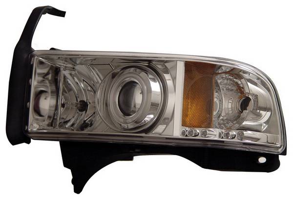 Anzo - Dodge Ram Anzo Projector Headlights - with Halo - Chrome & Clear with Amber Reflectors - 111056