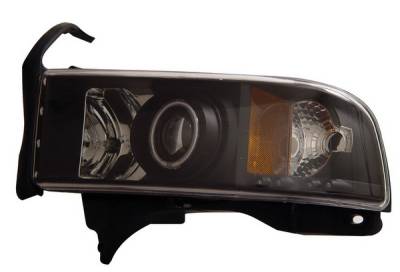 Anzo - Dodge Ram Anzo Projector Headlights - with Halo - Black & Clear with Amber Reflectors - 111065