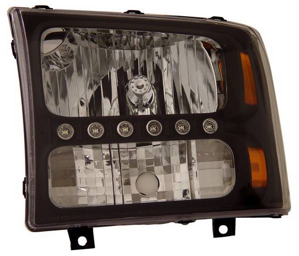 Anzo - Ford Excursion Anzo Headlights - Black & Amber - 1PC - 111106