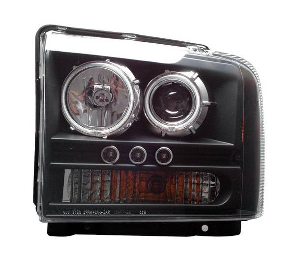 Anzo - Ford Superduty Anzo Projector Headlights - Black with Halos - CCFL - 111117