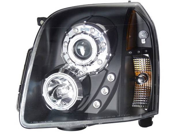Anzo - GMC Yukon Anzo Projector Headlights - Halo Black & Clear & Amber - CCFL - 111148