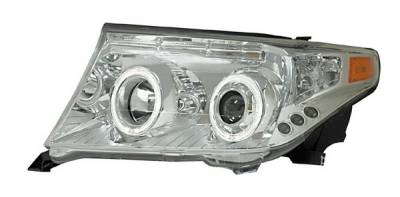 Anzo - Toyota Land Cruiser Anzo Projector Headlights - Halo Chrome & Clear Amber - CCFL - 111149