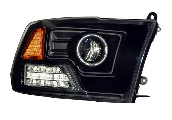 Anzo - Dodge Ram Anzo Projector Headlights - Halo Black & Clear & Amber - CCFL - 111159