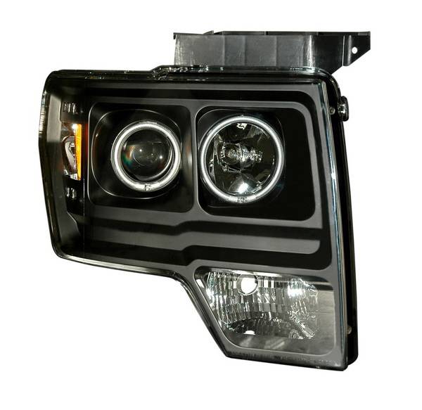 Anzo - Ford F150 Anzo Projector Headlights - Halo Black & Clear & Amber - CCFL - 111161