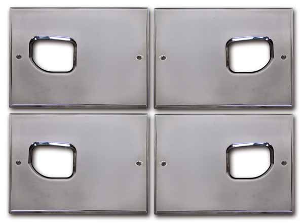 Pro-One - Pro-One Smooth Chrome Billet Interior Door Handle Backing Plate Set - H20003SC