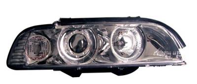 Anzo - BMW 5 Series Anzo Projector Headlights - Chrome & Clear with Halos - 121018