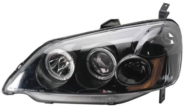 Anzo - Honda Civic 2DR & 4DR Anzo Projector Headlights - with Halo Black - 121055