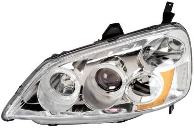 Anzo - Honda Civic 2DR & 4DR Anzo Projector Headlights - with Halo Chrome - 121056