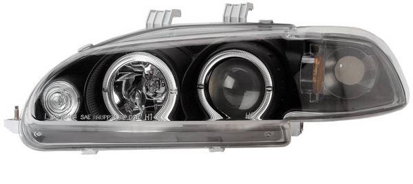 Anzo - Honda Civic 2DR Anzo Projector Headlights - with Halo Black - 1PC - 121063