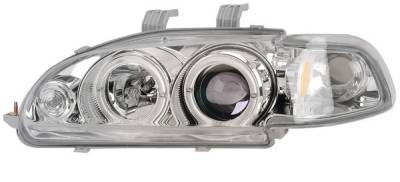 Anzo - Honda Civic 2DR Anzo Projector Headlights - with Halo Chrome - 1PC - 121065