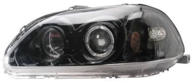 Anzo - Honda Civic Anzo Projector Headlights - with Halo Black - 121068
