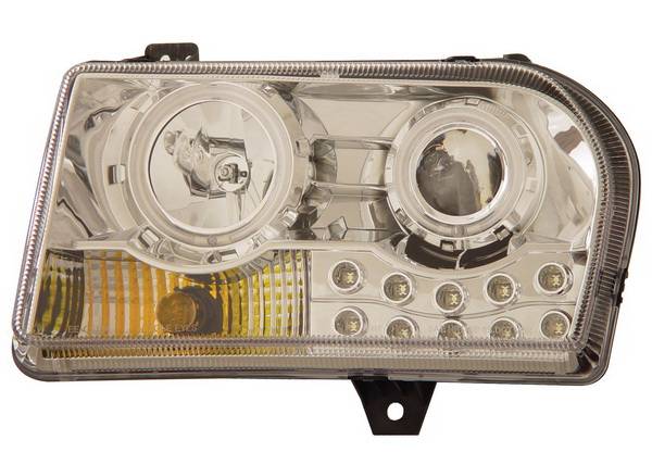 Anzo - Chrysler 300 Anzo Projector Headlights - with Halo - Chrome & Clear with Amber Reflectors - 121136
