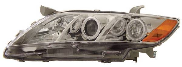 Anzo - Toyota Camry Anzo Projector Headlights - with Halo - Chrome & Clear with Amber Reflectors - 121180