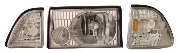Anzo - Ford Mustang Anzo Headlights - Crystal with Corner & Inner Corners Chrome - 121195