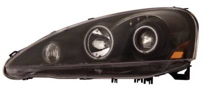 Anzo - Acura RSX Anzo Projector Headlights - with Halo Black & Clear - 121197