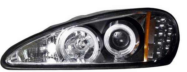 Anzo - Pontiac Grand Am Anzo Projector Headlights - Black & Clear with Halos - 121233