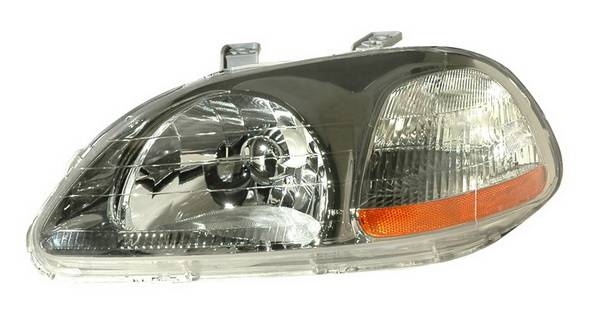 Anzo - Honda Civic Anzo Headlights - Crystal & Gun Metal & Amber Reflector - 121248