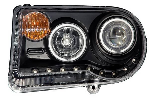 Anzo - Chrysler 300 Anzo Projector Headlights - G2 Halo Black & Clear Amber- CCFL - 121251