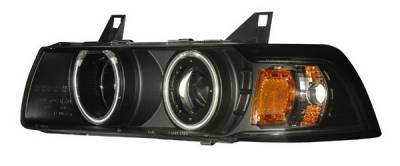 Anzo - BMW 3 Series 2DR Anzo Projector Headlights - G2 Halo Black & Clear with Amber - 1PC - 121265