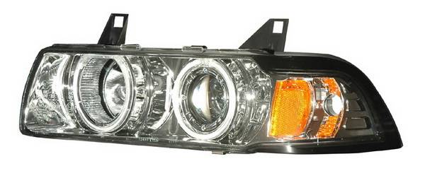 Anzo - BMW 3 Series 4DR Anzo Projector Headlights - G2 Halo Chrome & Clear with Amber - 1PC - 121266