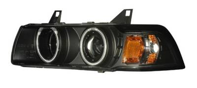 Anzo - BMW 3 Series 4DR Anzo Projector Headlights - G2 Halo Black & Clear with Amber - 1PC - 121267