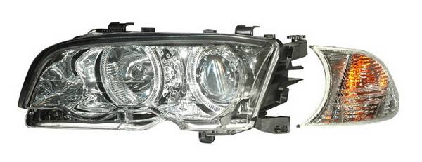 Anzo - BMW 3 Series 2DR Anzo Projector Headlights - with Halo Chrome & Clear with Amber - 121268
