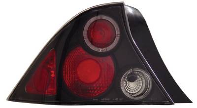 Anzo - Honda Civic 2DR Anzo Taillights - with Halo - Black - 221046