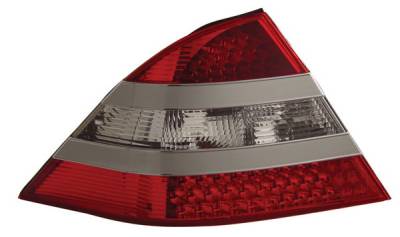 Anzo - Mercedes-Benz S Class Anzo LED Taillights - Red & Clear - Silver Center - 321086
