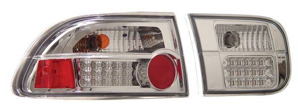 Anzo - Honda Civic 2DR & 4DR Anzo LED Taillights - G2 - Chrome - 321087