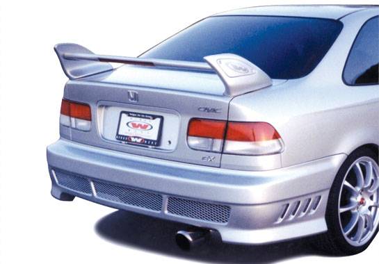 VIS Racing - Honda Civic 2DR VIS Racing Shark Hi Wing with Light - 3PC - 591443L