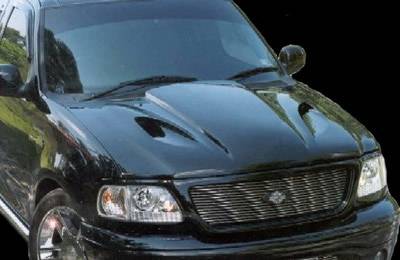 APM. - Ford F150 APM Fiberglass Cobra Cowl Non-Functional Hood - Painted - 811090