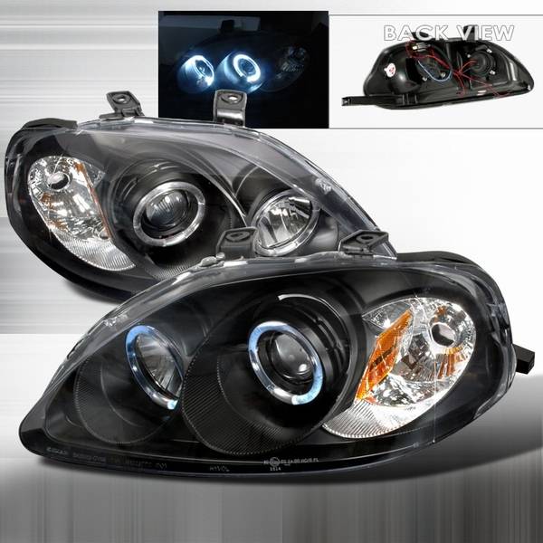 Custom Disco - Honda Civic Custom Disco Black Projector Headlights - 2LHP-CV99JM-YD