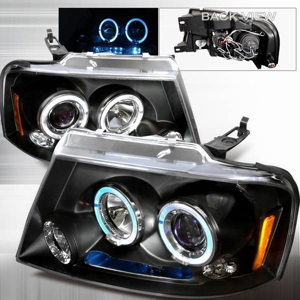 Custom Disco - Ford F150 Custom Disco Halo LED Projector Headlights - 2LHP-F15004JMB-TM